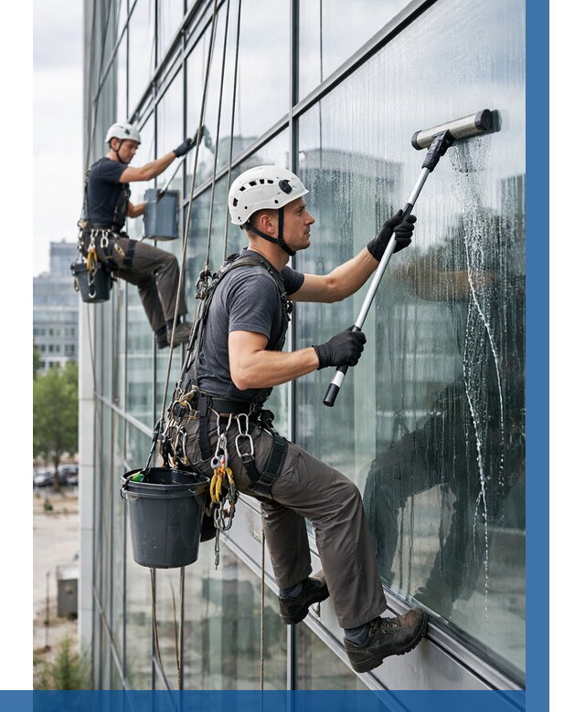 Мойка витражей альпинистами в Приморско-Ахтарске от 710 р. под ключ|ВЫСОТНИК-Прр
