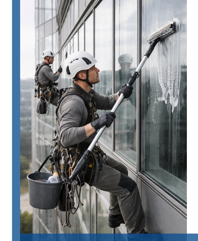 Высотная мойка сплошного остекления с выездом в Приморско-Ахтарске