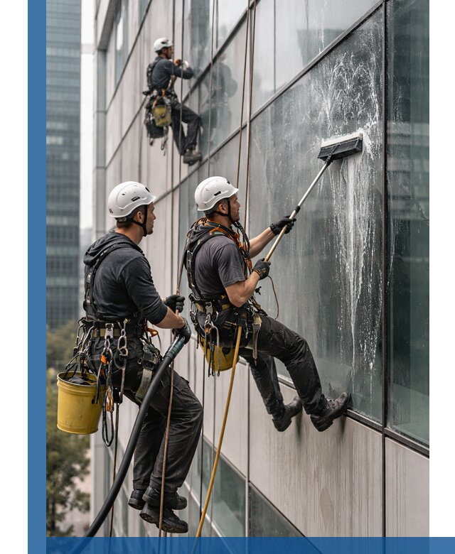 Профессиональная высотная мойка фасадов зданий в Приморско-Ахтарске