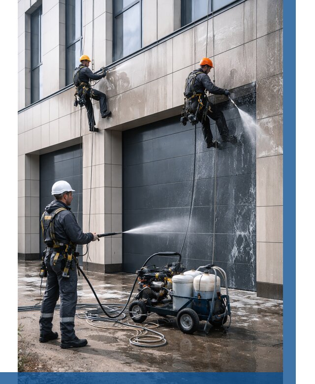 Послестроительная мойка фасада в Приморско-Ахтарске от 304 р. | ВЫСОТНИК-Прр