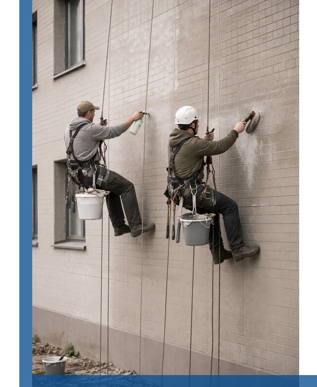 Удаление высолов с фасада зданий в Приморско-Ахтарске без повреждений и следов