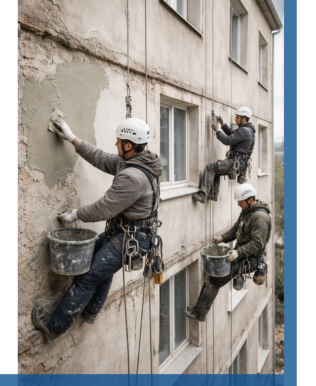 Ремонт штукатурного фасада в Приморско-Ахтарске от 760 р. под ключ | ВЫСОТНИК-Прр