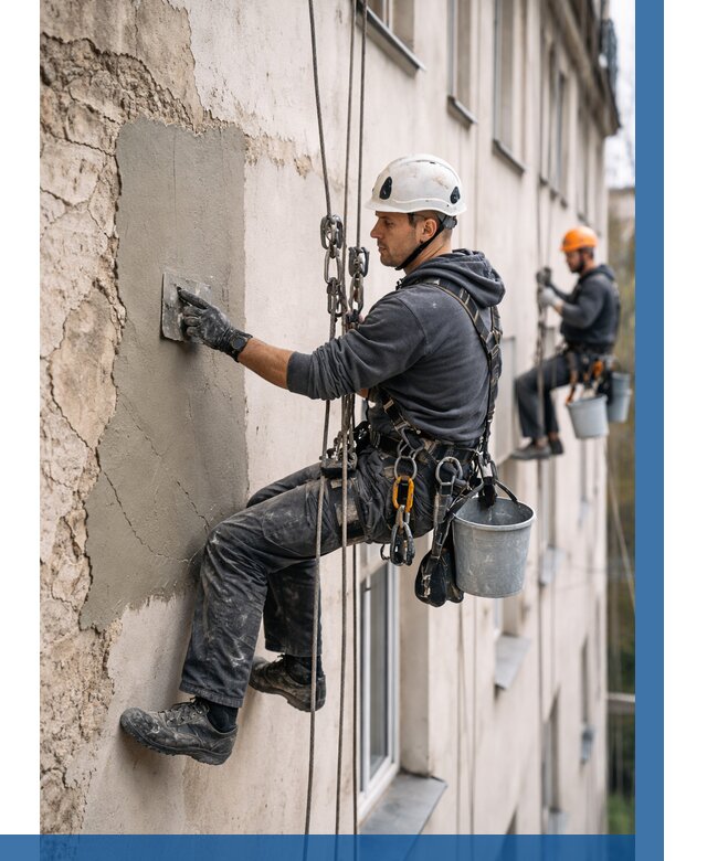Восстановление штукатурки фасада в Приморско-Ахтарске от 1217 р. | ВЫСОТНИК-Прр