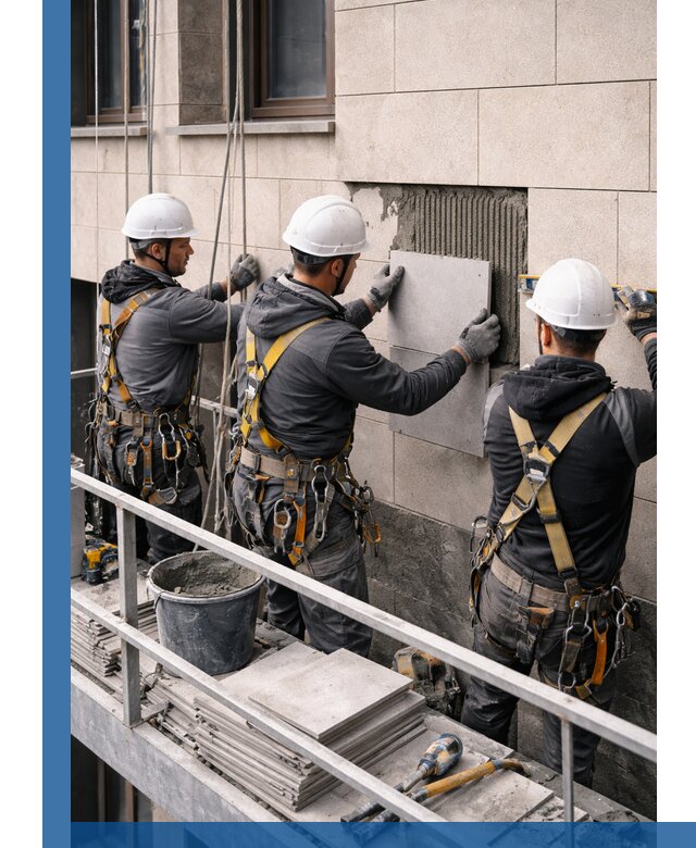 Ремонт облицовки фасада плиткой в Приморско-Ахтарске с гарантией