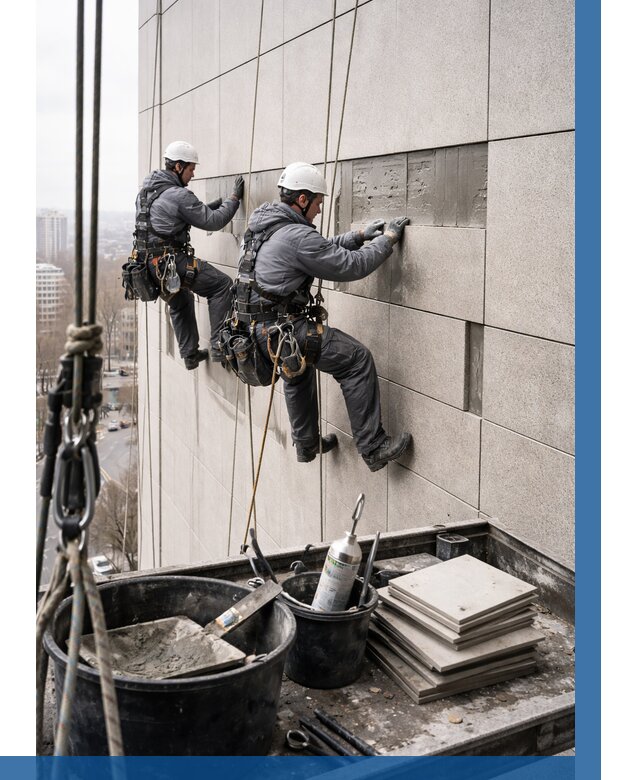 Ремонт фасада из керамогранита в Приморско-Ахтарске от 2535 р. | ВЫСОТНИК-Прр