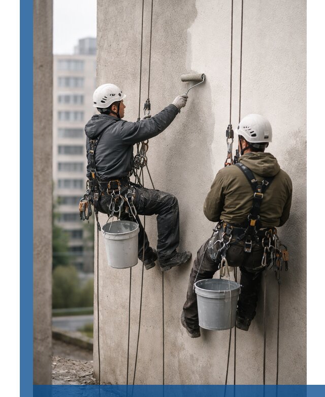 Покраска фасадов высотными альпинистами в Приморско-Ахтарске с гарантией