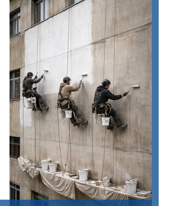 Покраска бетонного фасада в Приморско-Ахтарске от 355 р за м2 | ВЫСОТНИК-Прр