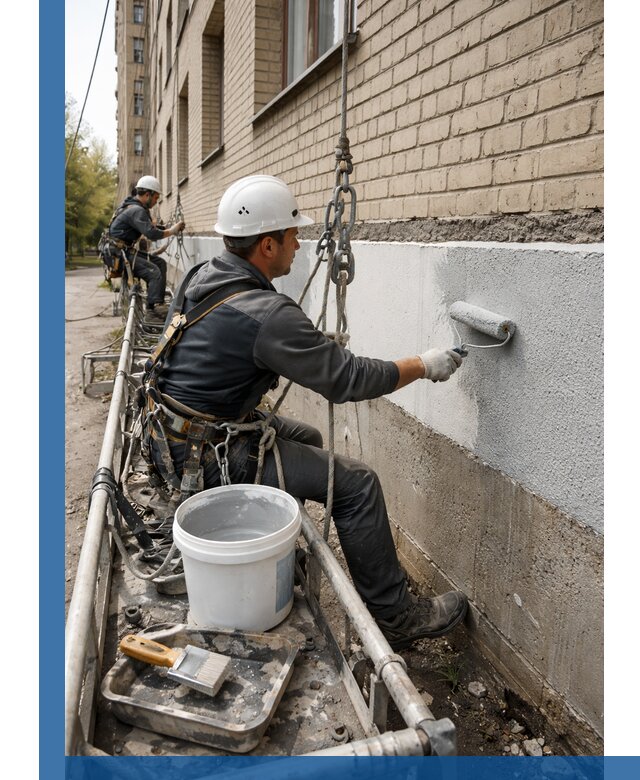Окраска цоколя здания в Приморско-Ахтарске профессионально и надежно