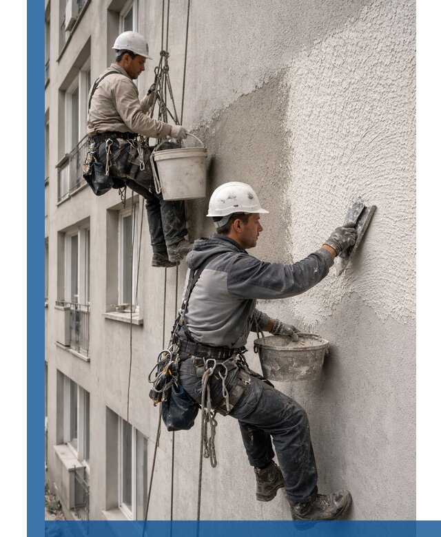 Нанесение декоративной штукатурки короед на фасад в Приморско-Ахтарске