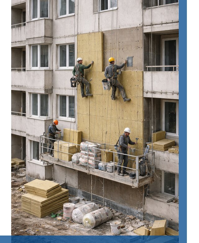 Утепление фасада минватой в Приморско-Ахтарске от 1521 р. | ВЫСОТНИК-Прр