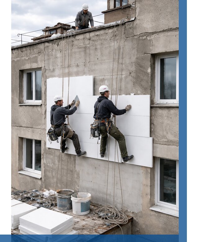 Утепление фасада пенополистиролом в Приморско-Ахтарске от 1825 р. | ВЫСОТНИК-Прр