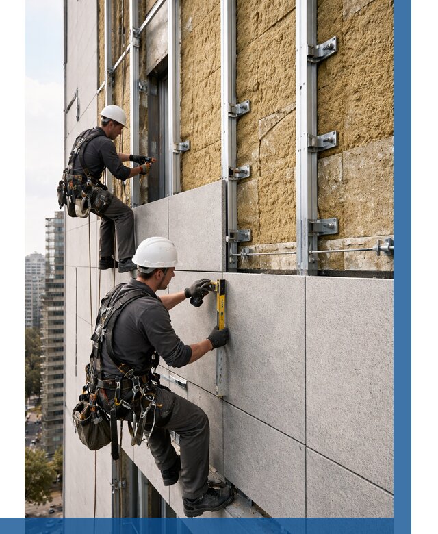 Монтаж вентилируемого фасада в Приморско-Ахтарске от 3548 р. | ВЫСОТНИК-Прр