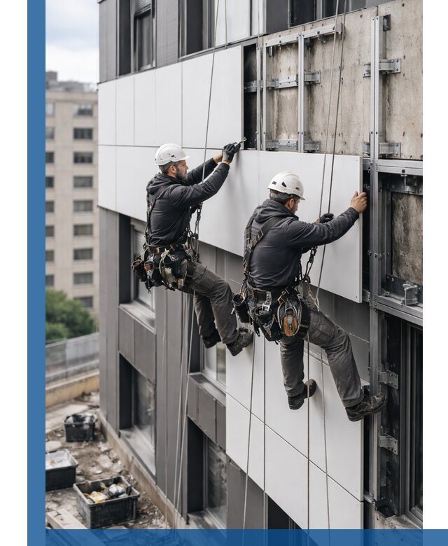 Монтаж композитных панелей фасада в Приморско-Ахтарске под ключ