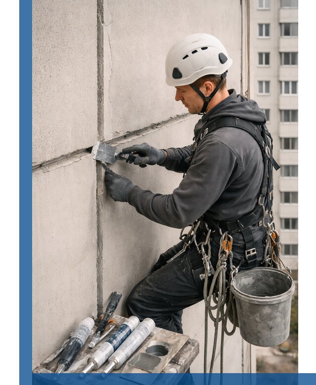 Ремонт межпанельных швов в Приморско-Ахтарске герметизация и восстановление