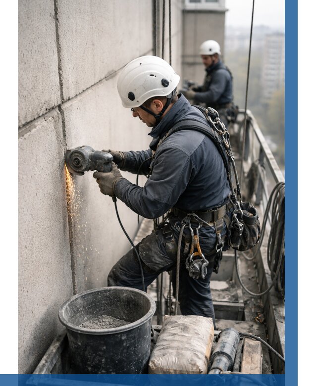 Штробление межпанельных швов в Приморско-Ахтарске от 1217 р. | ВЫСОТНИК-Прр