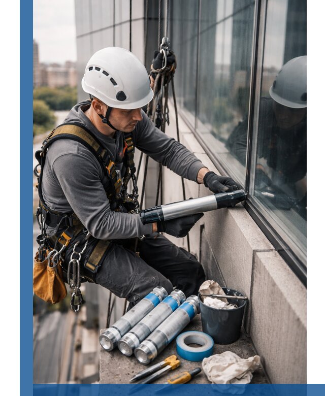 Герметизация стыков витража в Приморско-Ахтарске для герметичных фасадов