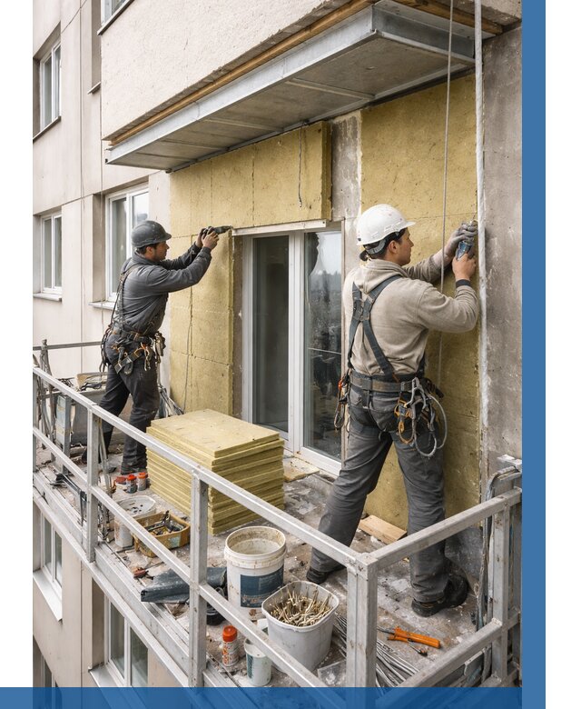 Утепление балкона снаружи в Приморско-Ахтарске от 1622 р. под ключ ВЫСОТНИК-Прр