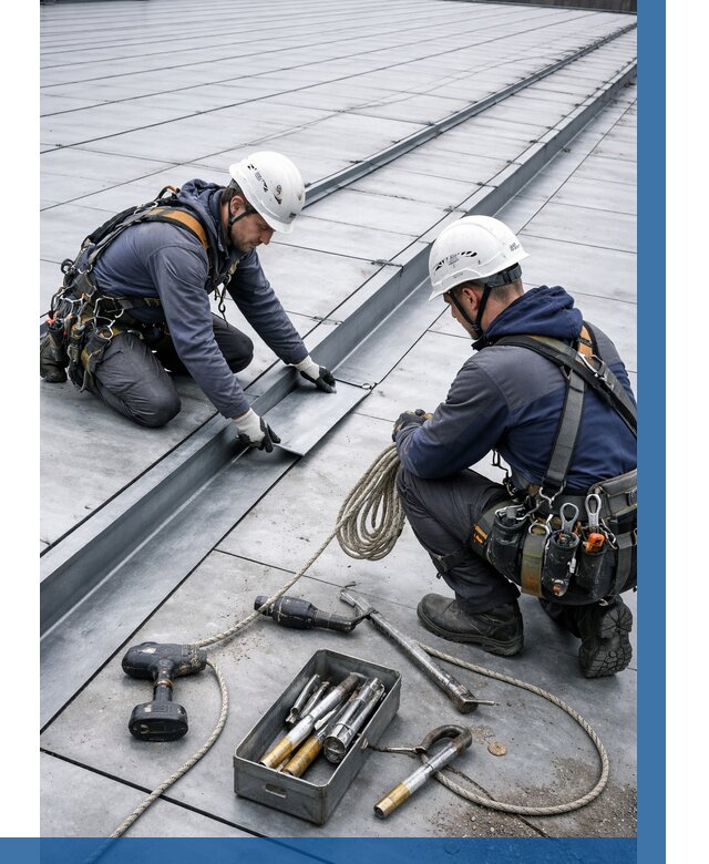 Ремонт фальцевой кровли в Приморско-Ахтарске от 710 р. | ВЫСОТНИК-Прр