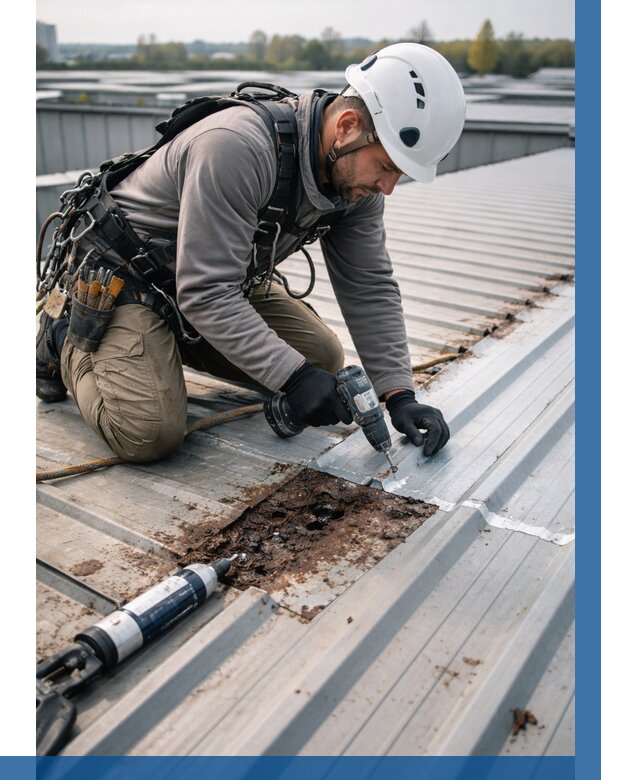 Ремонт профнастила на кровле в Приморско-Ахтарске от 710 р. | ВЫСОТНИК-Прр