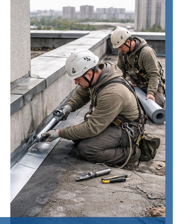 Ремонт кровельных примыканий в Приморско-Ахтарске от 1217 р. | ВЫСОТНИК-Прр