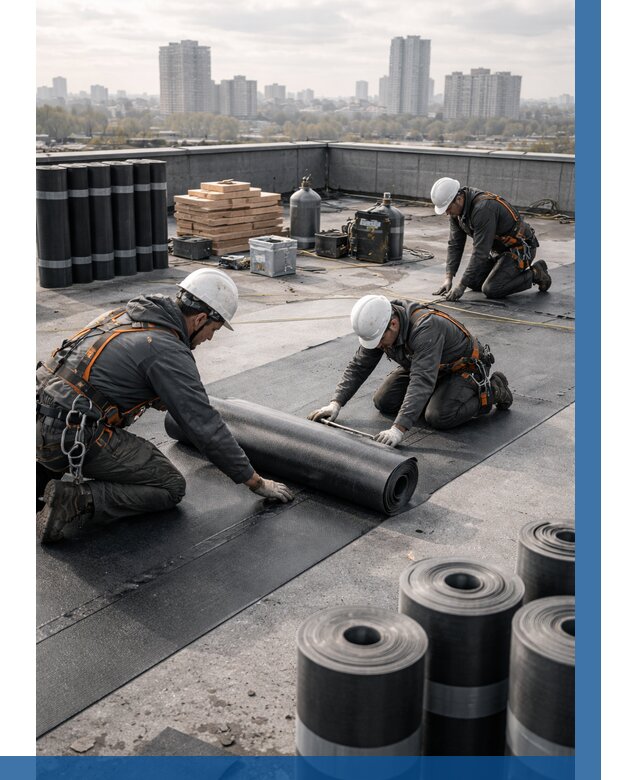 Монтаж мягкой кровли под ключ в Приморско-Ахтарске от 456 р. | ВЫСОТНИК-Прр