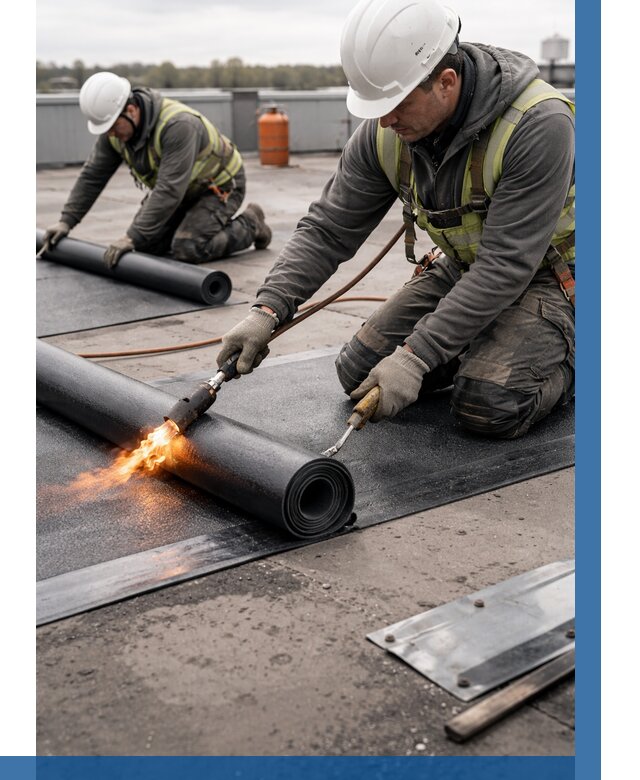 Монтаж наплавляемой кровли в Приморско-Ахтарске от 862 р. — ВЫСОТНИК-Прр