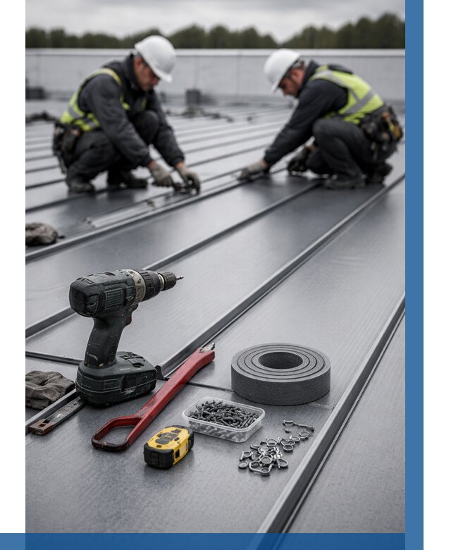 Монтаж фальцевой кровли в Приморско-Ахтарске от 1825 р. | ВЫСОТНИК-Прр