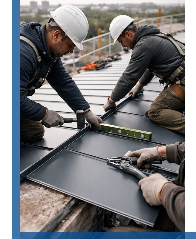 Монтаж фальцевой кровли в Приморско-Ахтарске для промышленных зданий