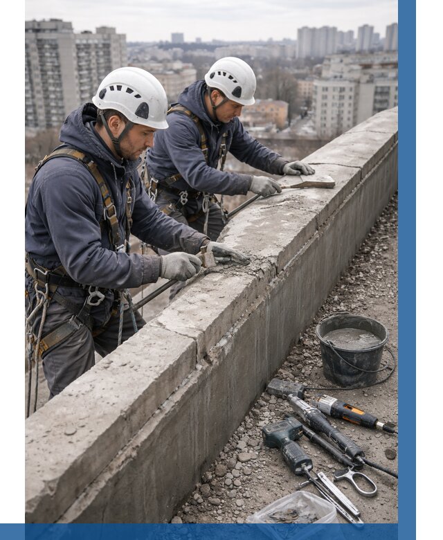 Ремонт парапета на кровле в Приморско-Ахтарске от 1521 р. | ВЫСОТНИК-Прр