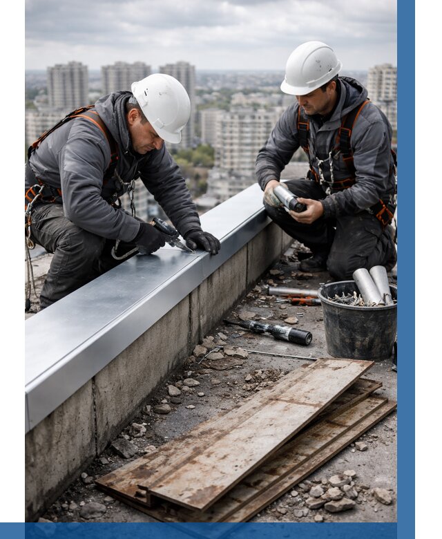 Замена парапетных крышек под ключ в Приморско-Ахтарске от 1217 р. | ВЫСОТНИК-Прр