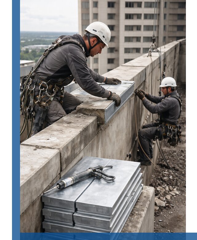 Замена парапетных крышек и установка новых в Приморско-Ахтарске