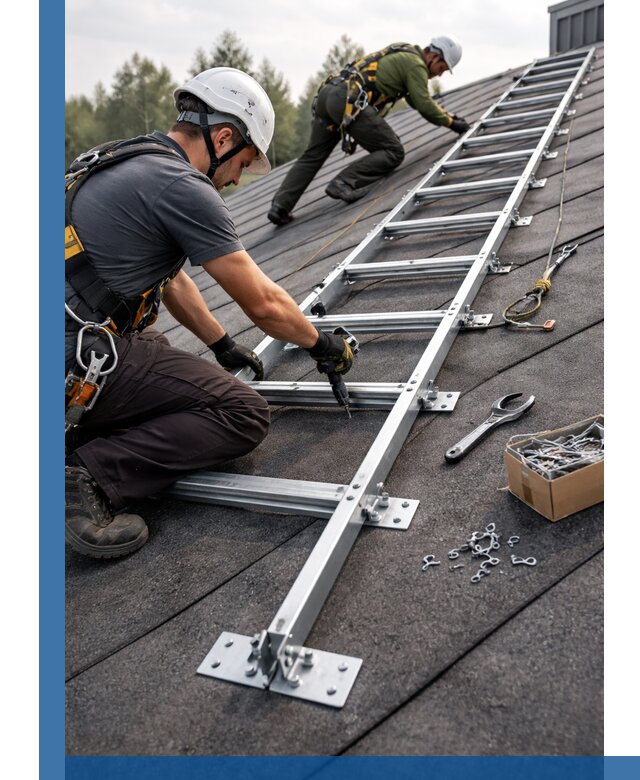 Профессиональный монтаж кровельной лестницы в Приморско-Ахтарске под ключ