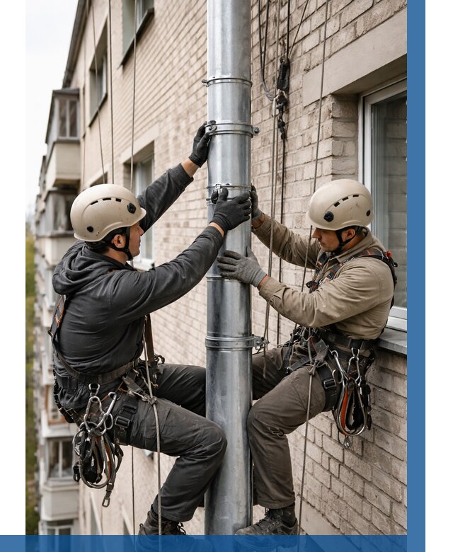 Замена водосточных труб в Приморско-Ахтарске от 6590 р. | ВЫСОТНИК-Прр