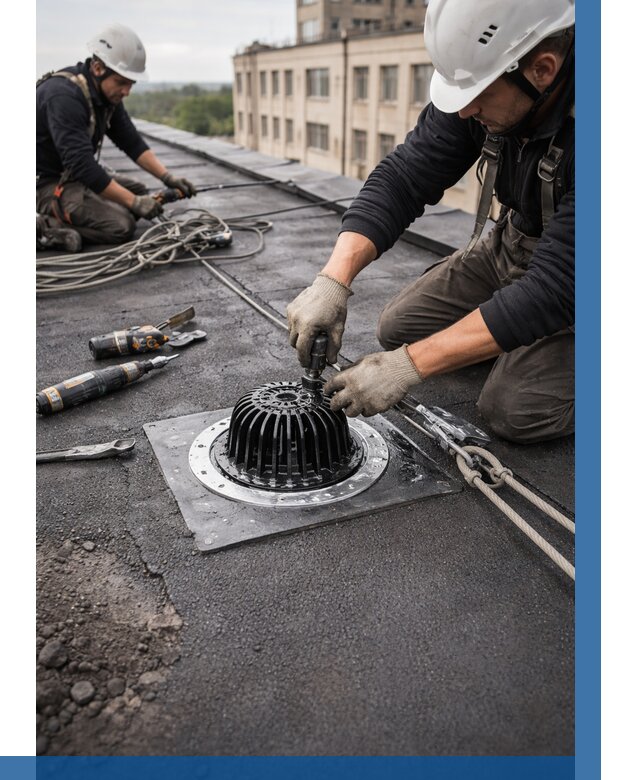 Установка водосточных воронок в Приморско-Ахтарске цена от 3548 р. | ВЫСОТНИК-Прр