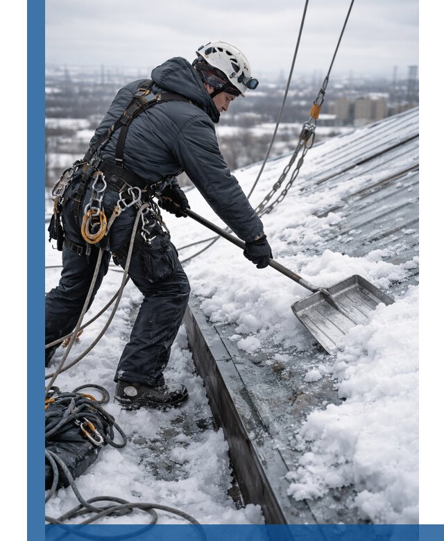 Профессиональная очистка кровли от снега и наледи в Приморско-Ахтарске