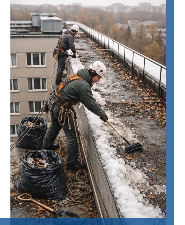 Очистка кровли по периметру в Приморско-Ахтарске от 558 р. | ВЫСОТНИК-Прр