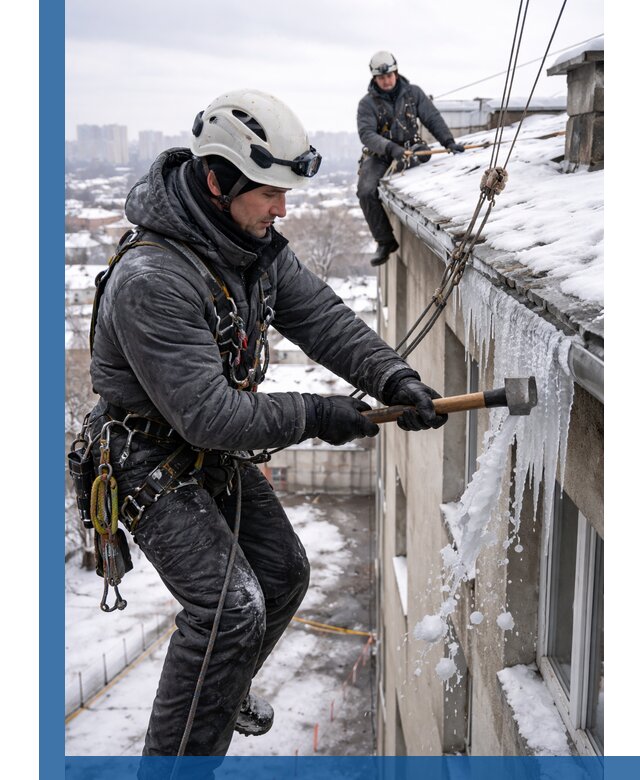 Сбивание и удаление сосулек с крыши в Приморско-Ахтарске безопасно