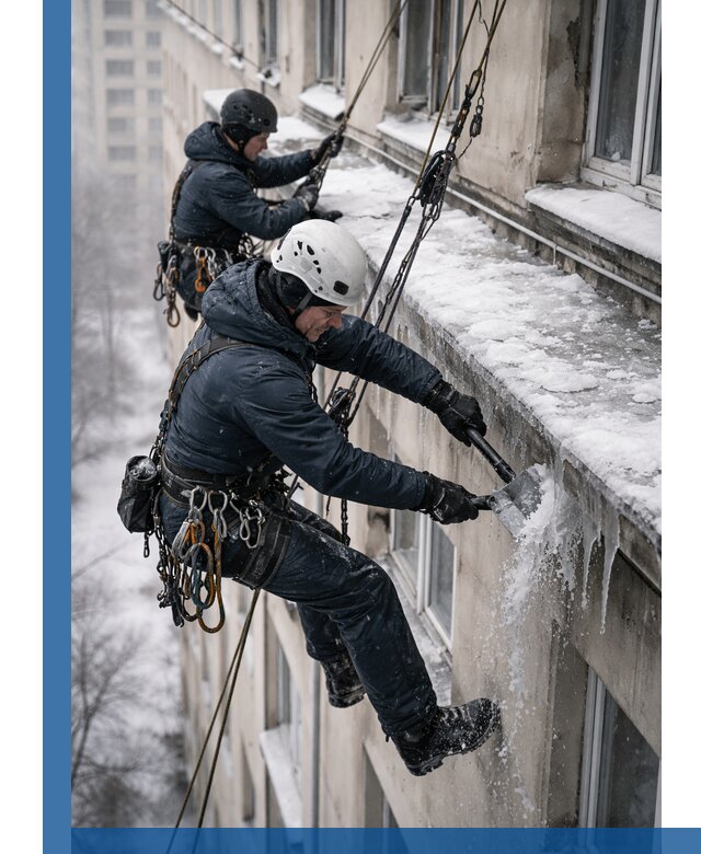 Удаление наледи и сосулек с карнизов в Приморско-Ахтарске профессионально