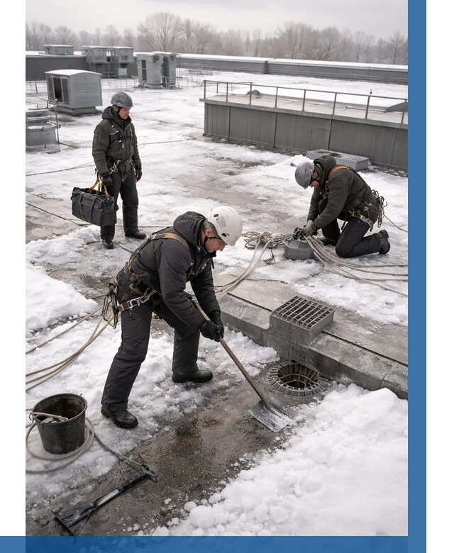 Абонентское обслуживание кровли зимой в Приморско-Ахтарске от 8110 р. | ВЫСОТНИК-Прр