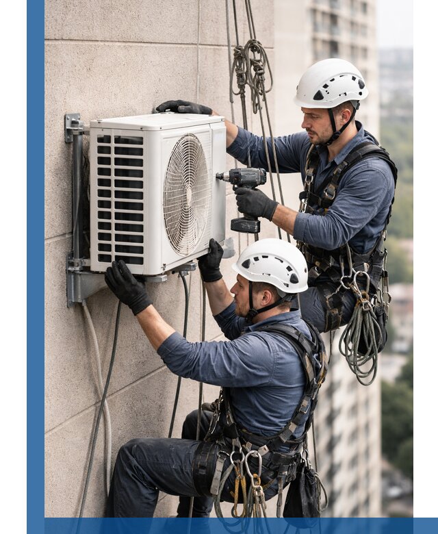 Монтаж внешнего блока кондиционера в Приморско-Ахтарске установка и крепление