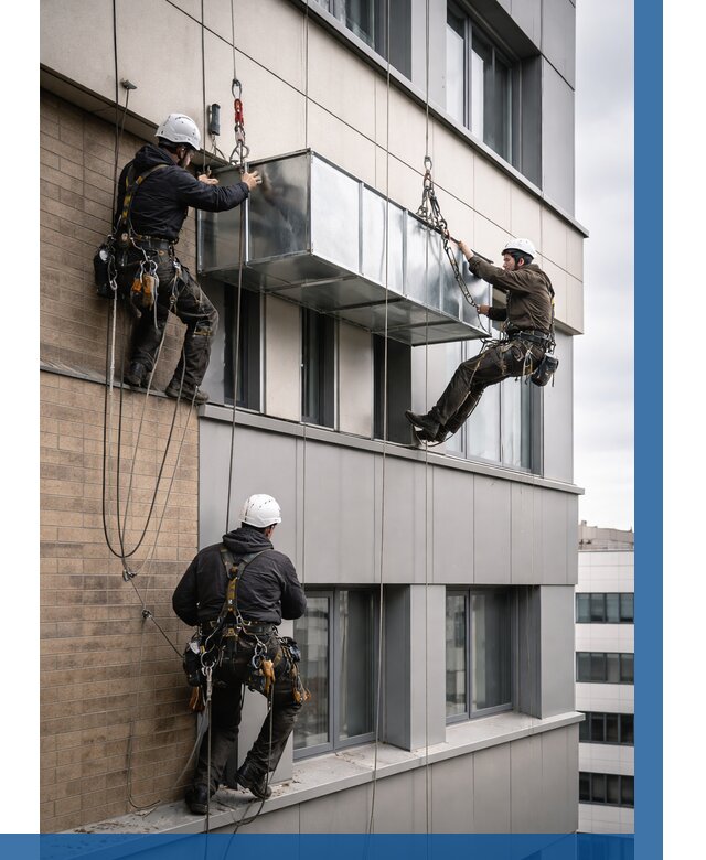 Монтаж воздуховодов на фасаде в Приморско-Ахтарске от 1521 р. | ВЫСОТНИК-Прр