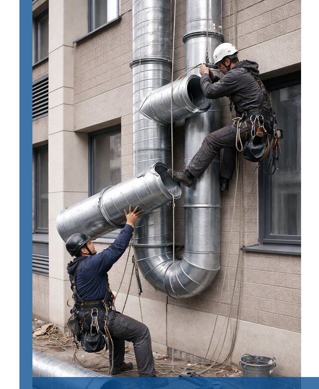 Монтаж фасадных воздуховодов в Приморско-Ахтарске с герметизацией и крепежом