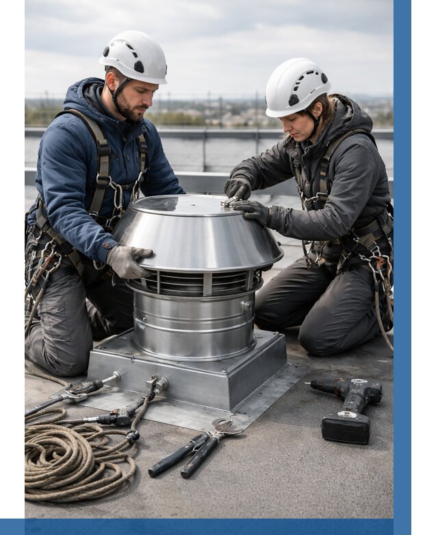 Установка дефлекторов на кровле в Приморско-Ахтарске от 4562 р. | ВЫСОТНИК-Прр