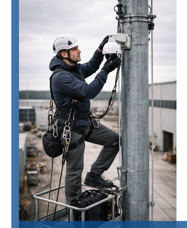 Профессиональная установка видеокамер на мачте в Приморско-Ахтарске