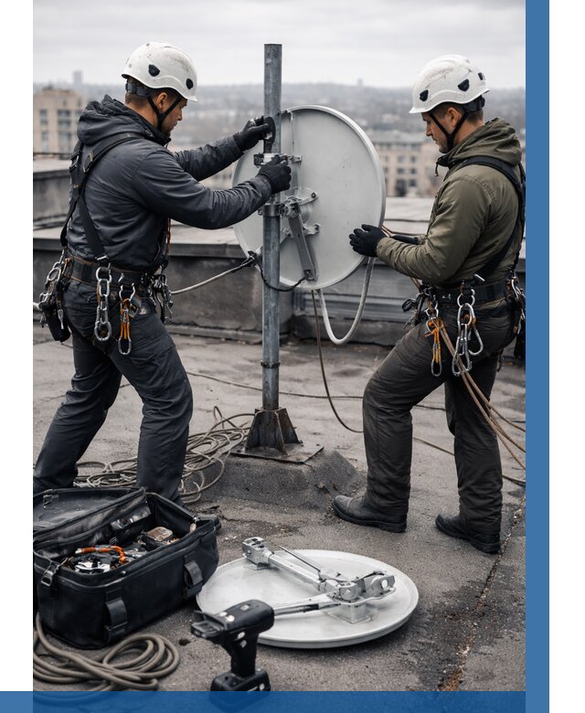 Демонтаж антенн на крыше в Приморско-Ахтарске от 4562 р. | ВЫСОТНИК-Прр