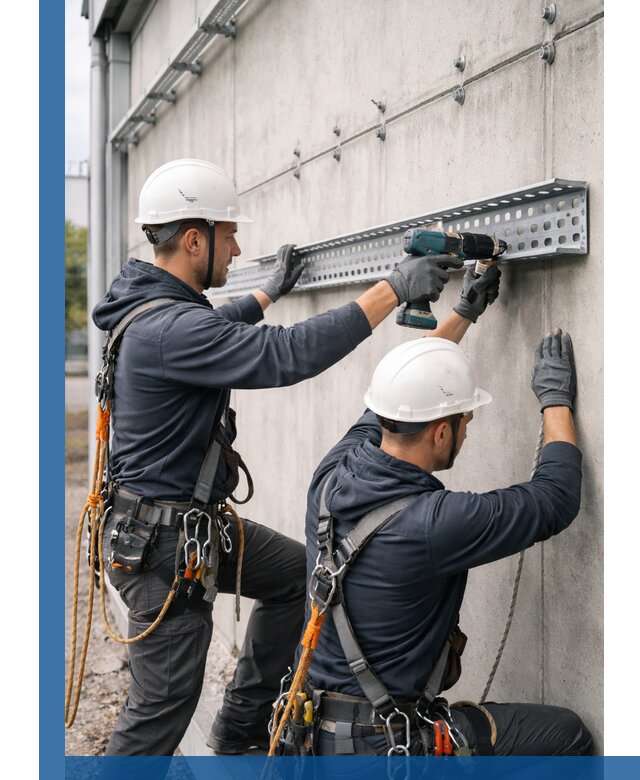 Монтаж кабельных лотков на фасаде зданий в Приморско-Ахтарске с гарантией