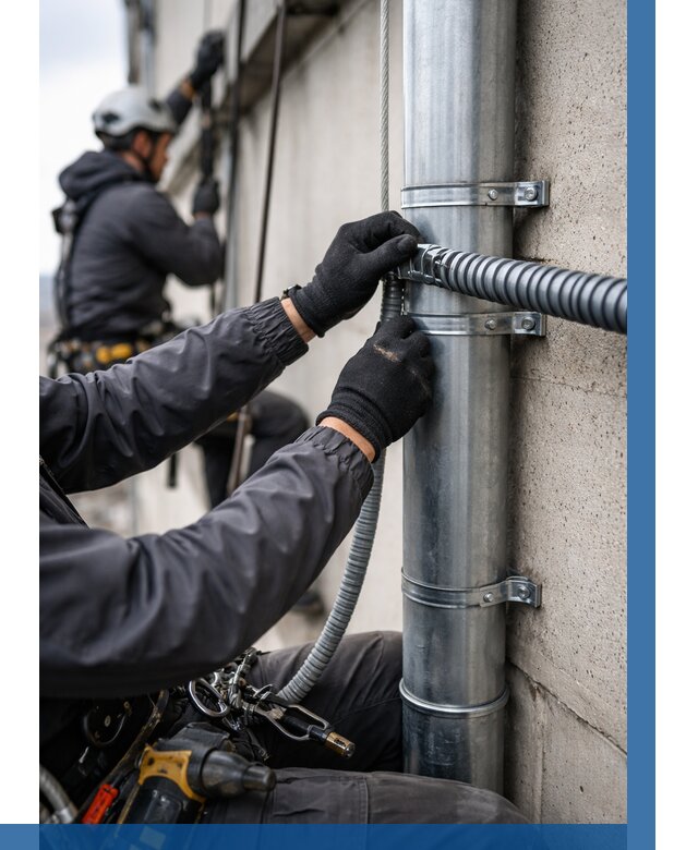 Монтаж гофры для кабеля в Приморско-Ахтарске от 304 р. | ВЫСОТНИК-Прр