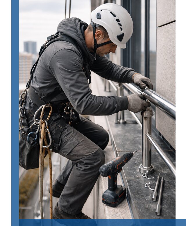 Монтаж ограждений на высоте в Приморско-Ахтарске для зданий и конструкций