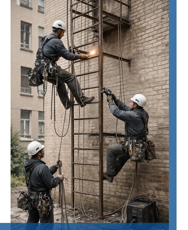 Ремонт пожарной лестницы в Приморско-Ахтарске от 7604 р. | ВЫСОТНИК-Прр