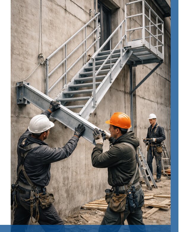 Монтаж металлических лестниц в Приморско-Ахтарске от 15207 р. | ВЫСОТНИК-Прр